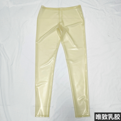 乳胶紧身裤低腰透明九分