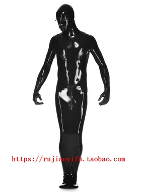 Latex catsuit 纯天然乳胶连体紧身衣全包头套手脚拉链定制定做