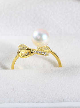 珍珠配件DIYS925纯银新款蝴蝶结