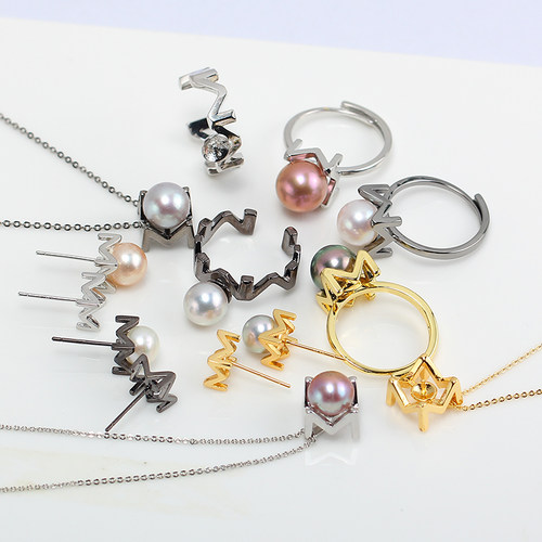 diy珍珠国产包金配饰银吊坠