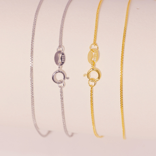 气质女 常规肖邦链项链链条配件空托时尚 DIY珍珠配件 S925纯银细款