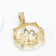 复古锆石大吊坠空托珍珠项链吊坠DIY配件14K国产包金项坠托配饰女
