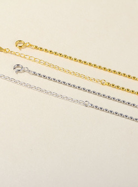 S925纯银时尚百搭米粒项链锁骨链