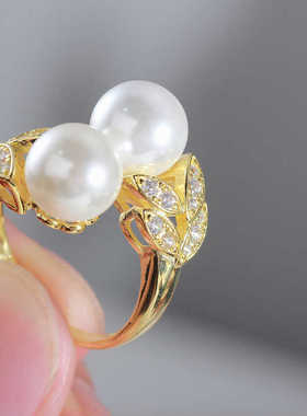 珍珠配件戒指DIYS925纯银新款