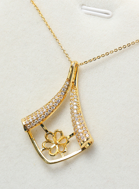 国产14k注金保色几何微镶