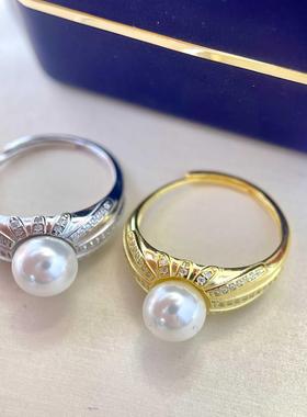 DIY精工珍珠配件S925纯银潮流