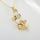 国产铜14K包金 DIY配件饰品轻奢气质简约女 巴洛克珍珠吊坠配饰