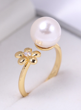 女铜镀金珍珠配件DIY空托