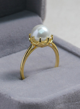 S925纯银轻奢时尚开口珍珠戒指