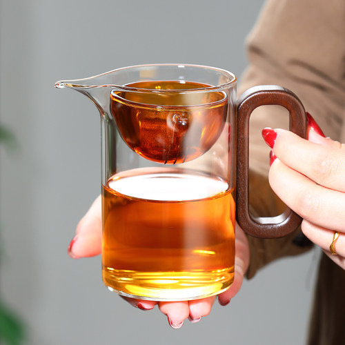 耐高温防爆小青柑泡茶杯高硼硅玻璃泡茶壶公道杯创意茶水分离杯