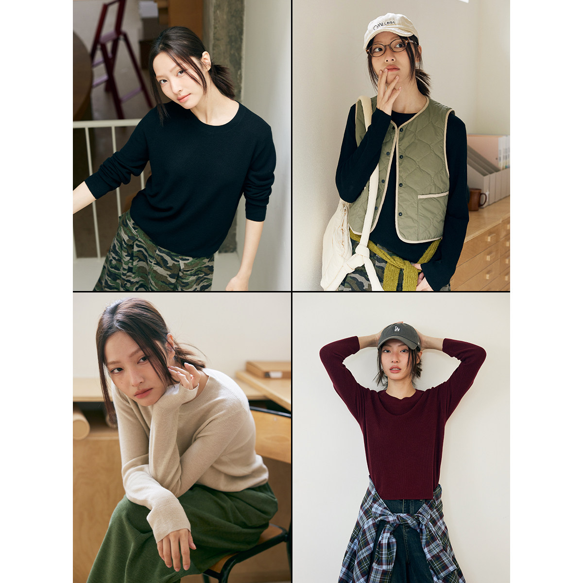 鹿与飞鸟[闲暇时间]显瘦内搭|三色羊毛竖条针织高弹打底T恤6232,女装/女士精品,毛针织衫,淘宝优惠券,粉丝福利购,淘宝优惠卷