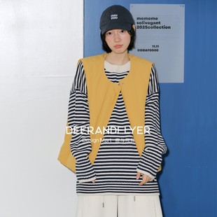 鹿与飞鸟 密织尼龙绗棉保暖两色圆领棉服马甲7080 泡芙奇异果