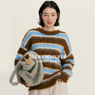 款 鹿与飞鸟 设计师风格 Days 双色长毛撞色条纹毛衣6373寸 Warm