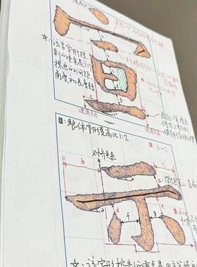 【宣示表帖字形结构精讲】楷书鼻祖钟繇字帖手稿教学初学者临摹帖