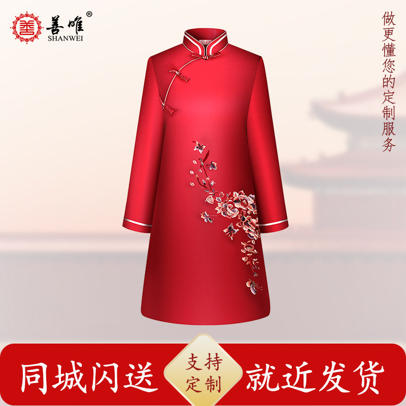 善唯冬霞寿衣女全套手工定制