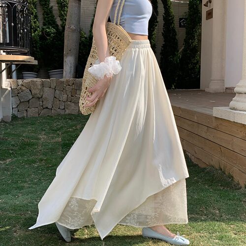 不规则棉麻刺绣半身裙女2