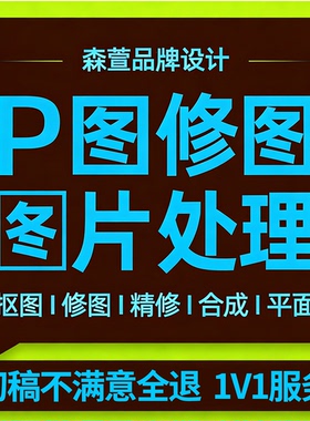 p图修图ps无痕修改宣传册单页封面排版专业批照去水印抠图处理批