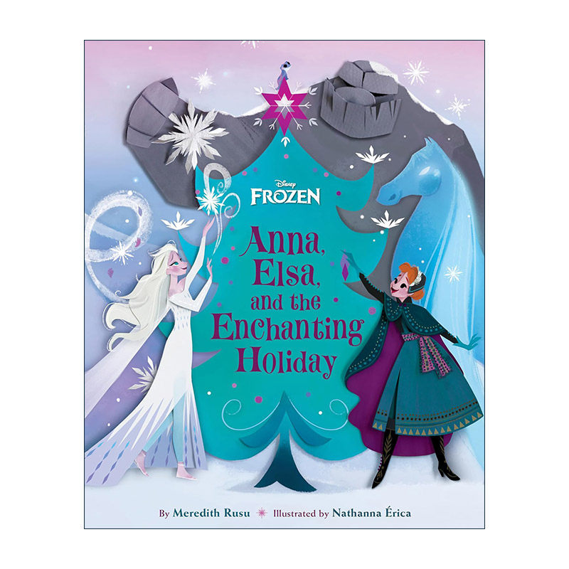 英文原版 Frozen Anna Elsa and the Enchanting Holiday 冰雪奇缘 安娜 艾莎和迷人的假期 儿童迪士尼精装绘本 进口英语原版书籍