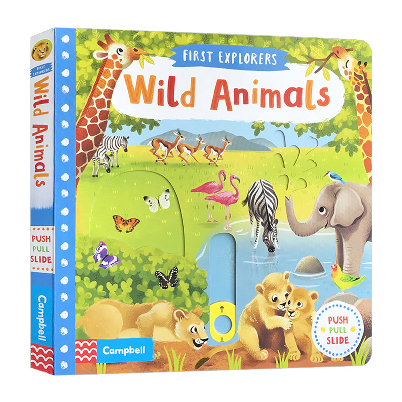 小小探索家系列 野生动物 First Explorers Wild Animals 精装 SETM科普机关操作纸板书 英文原版儿童绘本 进口幼儿英语启蒙读物