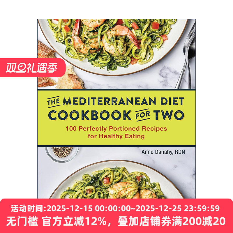 英文原版 The Mediterranean Diet Cookbook for Two 双人地中海饮食食谱 100种完美健康美食烹饪指南 英文版 进口英语原版书籍