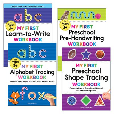 英文原版 My First Preschool Skills Workbooks系列4册 儿童学前字母描红/书写写作学习/形状描摹练习册 控笔 英文版 进口书籍