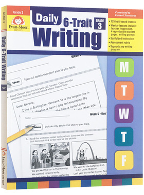 每日练习系列 系统写作三年级 完整版 Daily 6 Trait Writing Grade 3 英文原版美国加州小学英语教辅 进口英语书籍