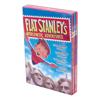 英文原版 The Flat Stanley's Worldwide Adventures 纸片人斯坦利的世界冒险1-4盒 儿童章节书 悬疑探险 英文版 进口英语书籍