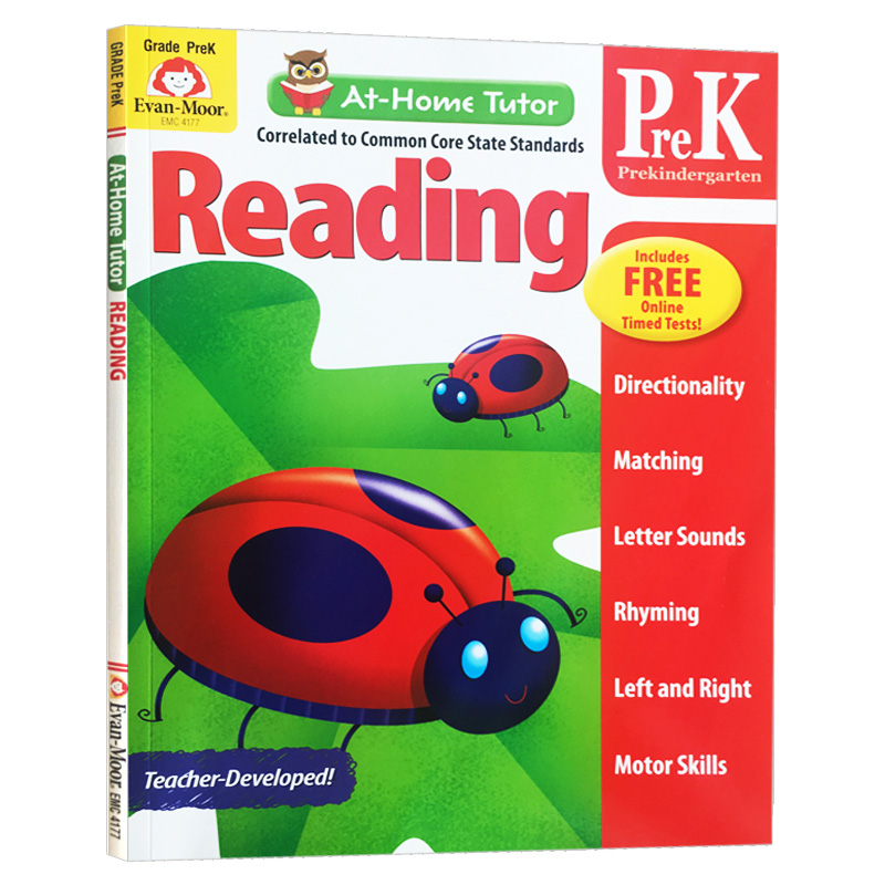 家中导师系列阅读练习册 幼儿园小中班 英文原版儿童教材 At Home Tutor Reading Grade PreK 美国加州教辅 英文版进口英语书籍