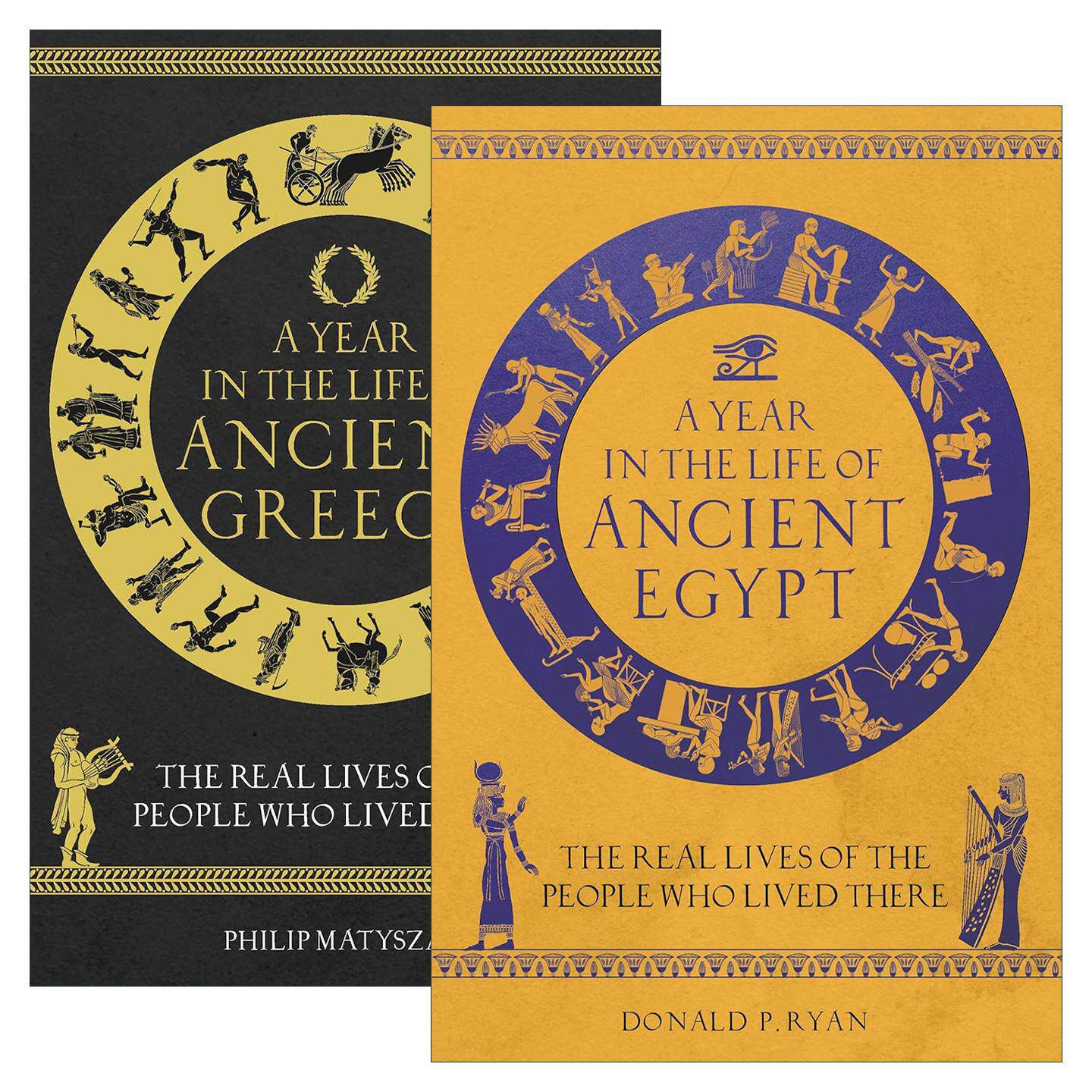 英文原版 A Year in the Life of Ancient Egypt/Greece 古埃及人/古希腊人的一年2册 精装插图版青少年历史文化科普 英文版进口书