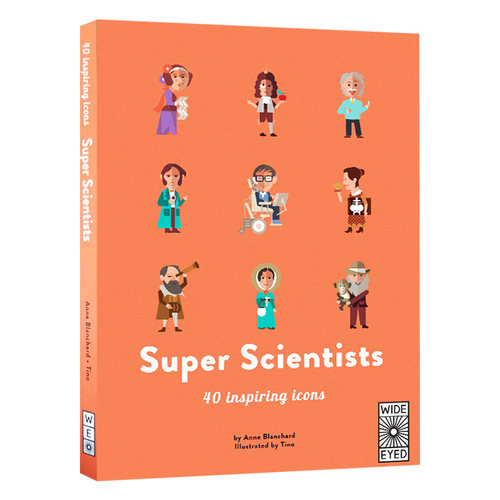 超级科学家 Super Scientists 40 Inspiring Icons 40个鼓舞人心的偶像 霍金 爱因斯坦 英文原版科学名人小百科绘本