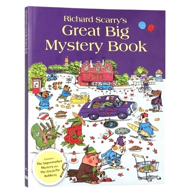 迷迷糊糊的侦探 Richard Scarrys Great Big Mystery Book 斯凯瑞金色童书 英文原版绘本 英文版儿童启蒙侦探故事书