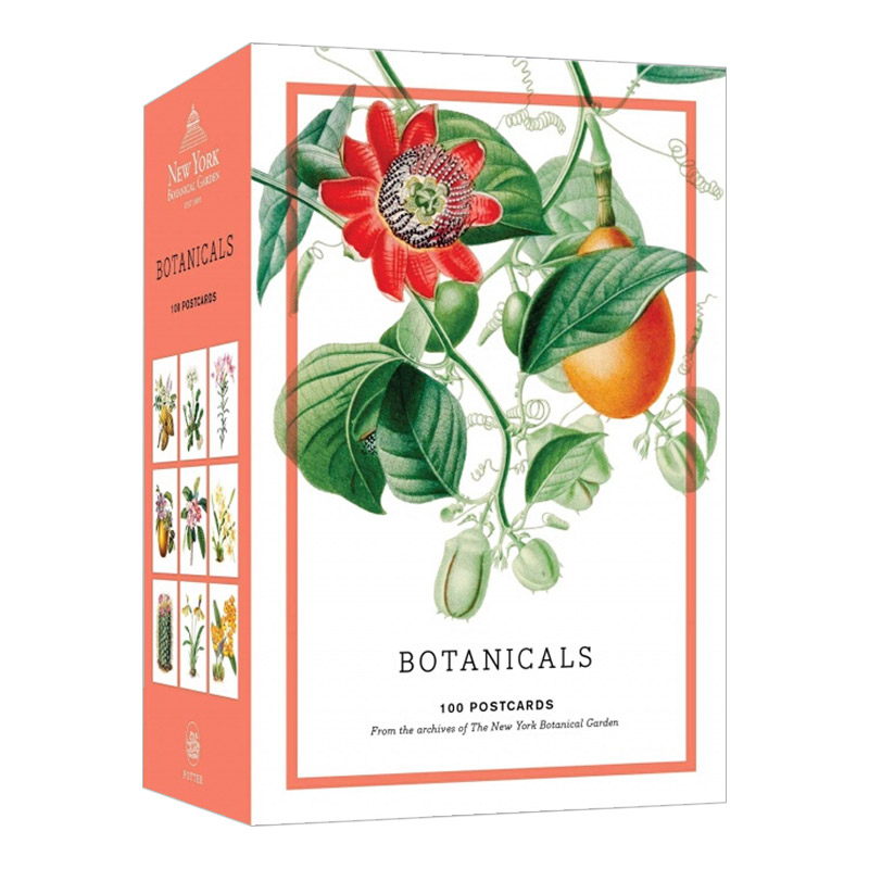 Botanicals 100张植物学明信片收录 植物药 英文原版来自纽约植物园档案馆100张明信片 英文版 进口英语书籍