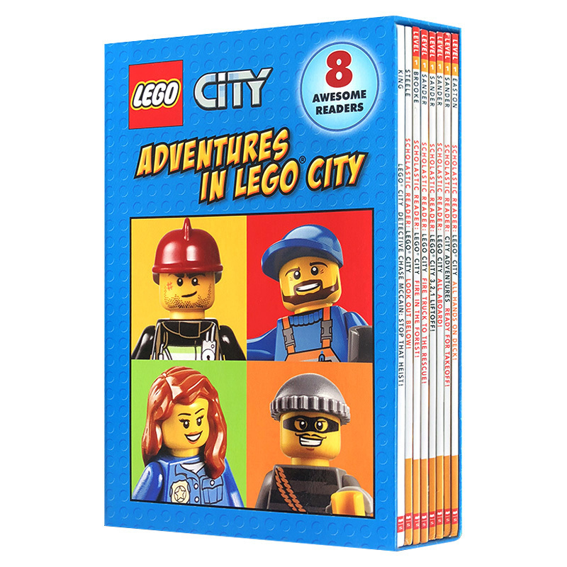 英文原版绘本乐高城市历险8册 Scholastic Reader Adventures In Lego City儿童英语分级读物学乐分阶阅读英文版进口书籍