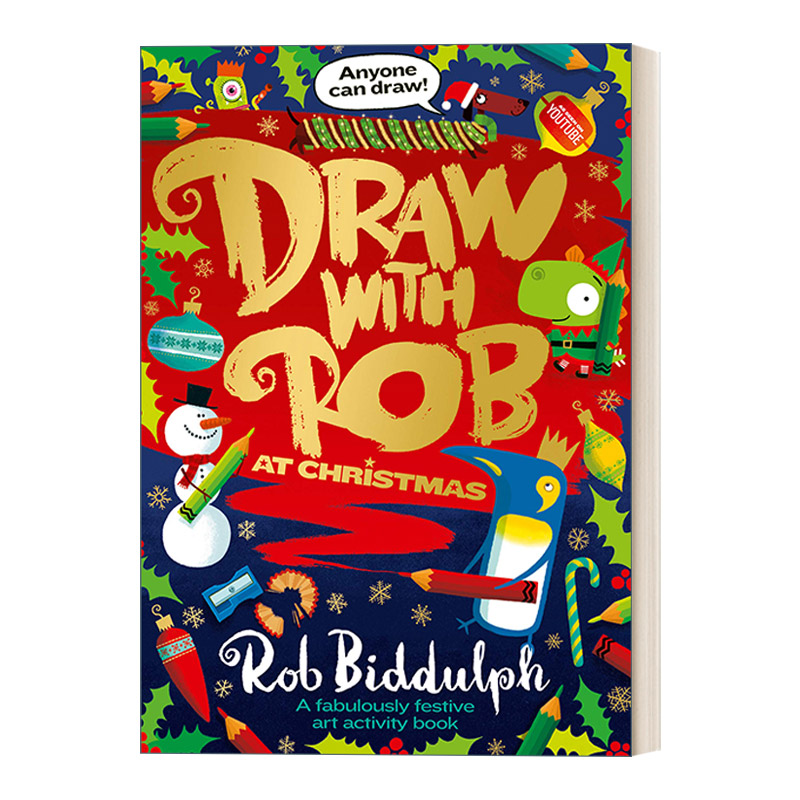 英文原版 Draw With Rob at Christmas 和罗伯比达尔夫一起画画 圣诞节 英文版 进口英语原版书籍
