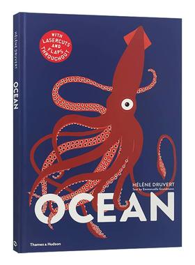 英文原版 Ocean 纸雕立体书 海洋的奥秘 儿童自然科普百科读物精装 Helene Druvert 英文版 进口英语原版书籍