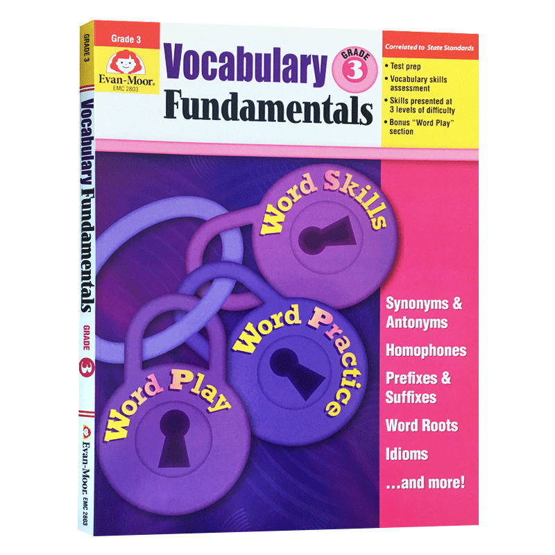 词汇基础 三年级 Vocabulary Fundamentals Grade 3 美国加州小学英语教辅 Evan Moor 英文原版小学教辅 进口英语书籍