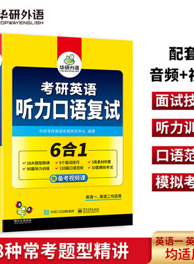 华研外语 考研英语听力口语复试专项训练 6合1题型精讲面试技巧 考研一二通用 备考考试资料