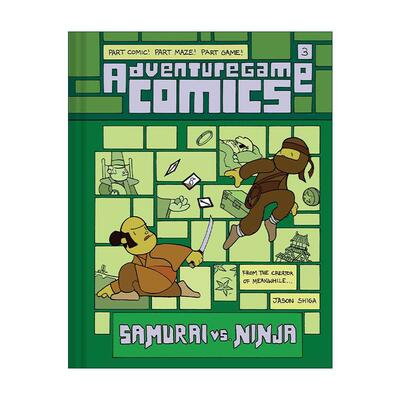 英文原版 Adventuregame Comics Samurai vs Ninja 冒险游戏漫画3 武士大战忍者 儿童互动图像小说 精装 Meanwhile作者Jason Shiga