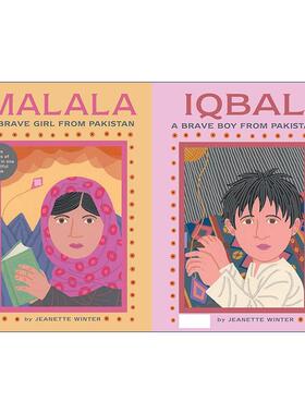 英文原版 Malala a Brave Girl from Pakistan/Iqbal a Brave Boy from Pakistan 马拉拉 一个勇敢的巴基斯坦女孩/伊拜尔