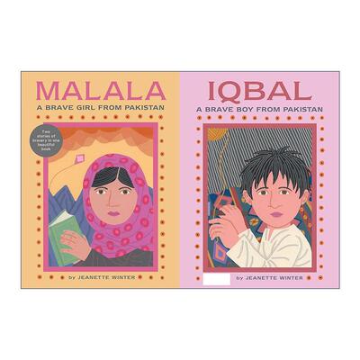 英文原版 Malala a Brave Girl from Pakistan/Iqbal a Brave Boy from Pakistan 马拉拉 一个勇敢的巴基斯坦女孩/伊拜尔