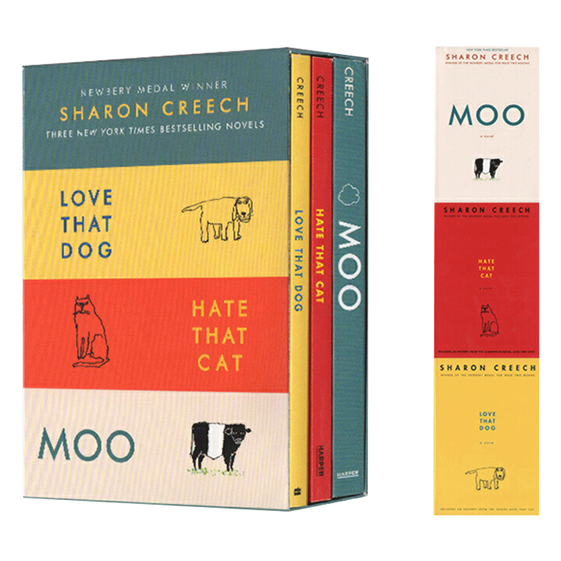 莎伦克里奇3册盒装 Sharon Creech 3 Book 印第安人的麂皮靴 纽伯瑞奖卡内基奖作者 Sharon Creech 英文原版儿童文学小说书籍