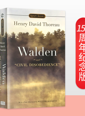 瓦尔登湖 Walden and Civil Disobedience 英文原版文学经典名著 梭罗作品  英文版