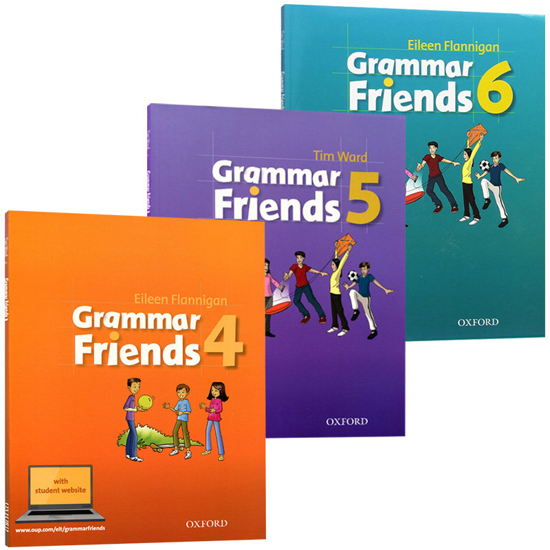 牛津小学英语语法书4-6册 Oxford Grammar Friends 4-6 英文版 和语法做朋友 涵盖剑桥少儿英语考试语法 寒暑假短期语法课程含软件