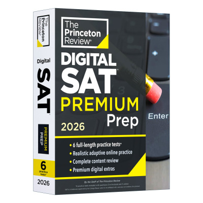 英文原版 Princeton Review Digital SAT Premium Prep 2026 普林斯顿数字化SAT考试备考指南2026 优质增值版 进口英语原版书籍