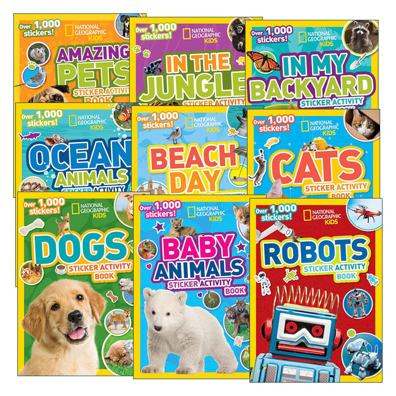 英文原版 National Geographic Kids Sticker Activity Book系列9册 美国国家地理 含贴纸1000 儿童百科书 贴纸书 启蒙认知图画书
