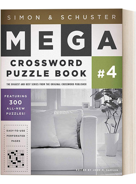 英文原版 Simon & Schuster Mega Crossword Puzzle Book #4 西蒙与舒斯特超级纵横字谜书4 英文版 进口英语原版书籍