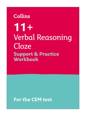 英文原版 Collins 11+ Verbal Reasoning Cloze Support 柯林斯英国小升初完型填空练习册 针对CEM测试 英文版 进口英语原版书籍