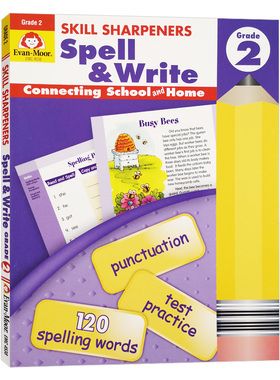 Skill Sharpeners Spell Write Grade 2 技能铅笔刀拼写练习册二年级 英文原版美国加州小学教辅 进口书籍