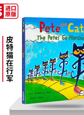 Pete the Cat The Petes Go Marching 皮特猫童谣纸板书 皮特猫在行军 英文原版儿童英语启蒙图画书 进口英语书籍
