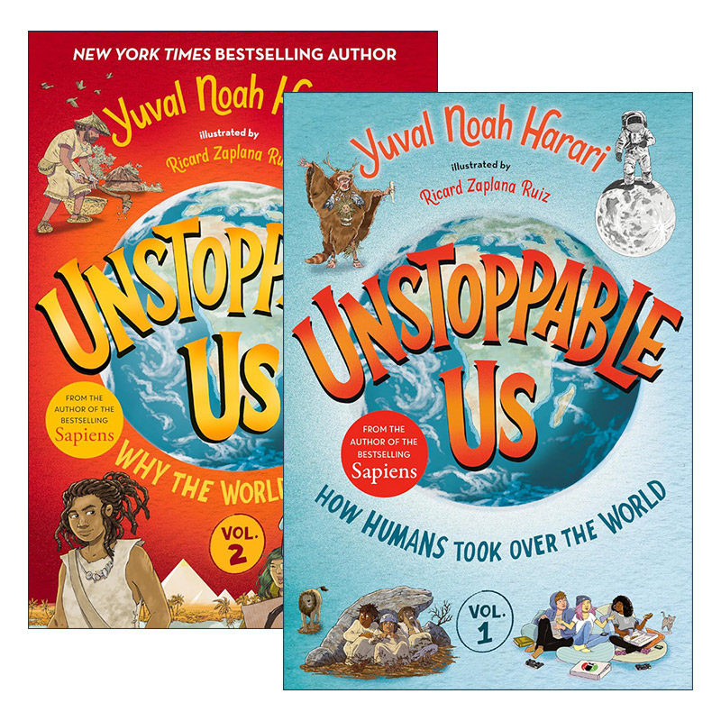 英文原版 Unstoppable Us 势不可挡的人类系列1-2册 人类简史 儿童插图历史科普百科 精装 英文版 进口英语原版书籍